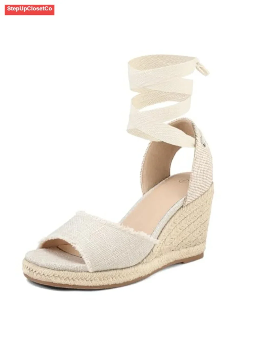 Women's Wedge Sandals Espadrilles Open Toe Ankle Strap Lace Up Platform Summer